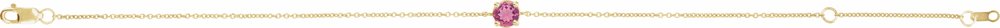 14K Yellow Gold Natural Pink Tourmaline  6 1/2-7-1/2" Bracelet