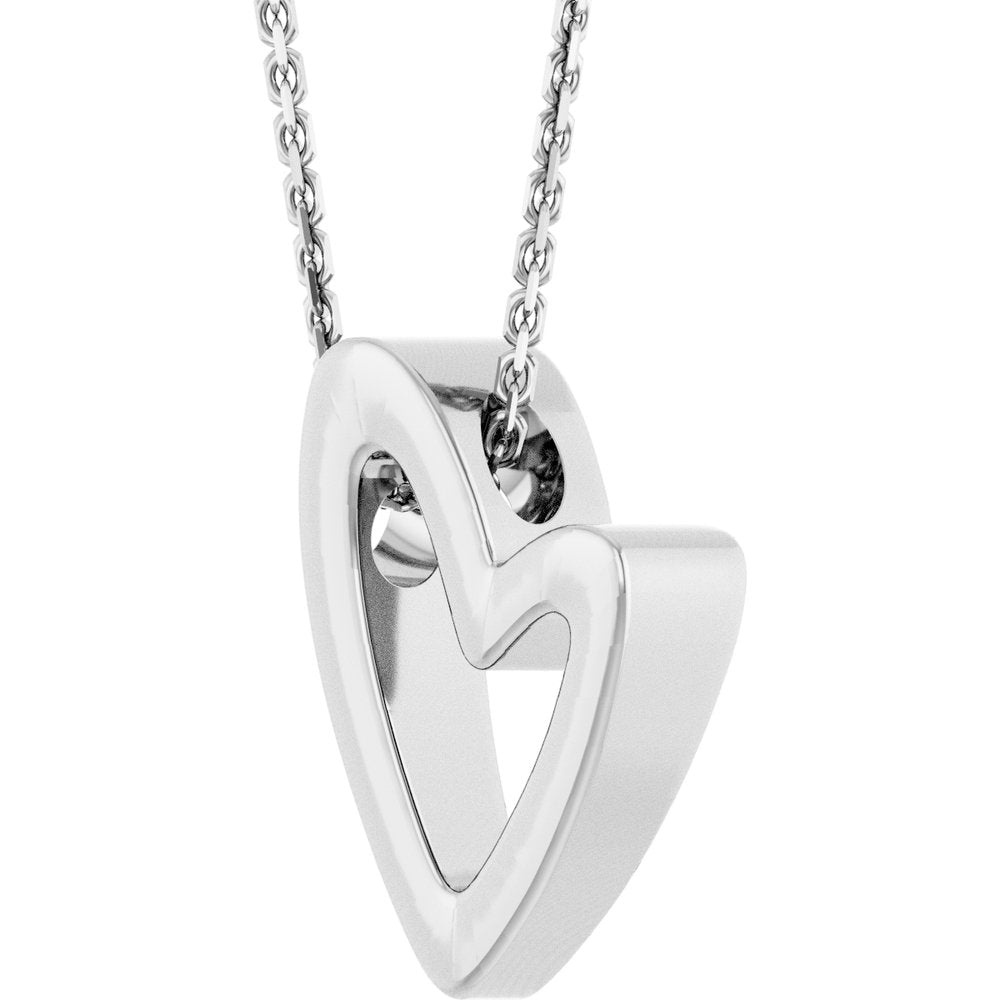 14K White Heart 18" Necklace