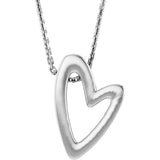 14K White Heart 18" Necklace