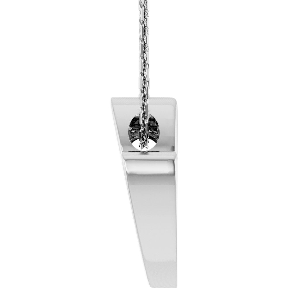 14K White Heart 18" Necklace