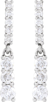 14K White Gold 1/4 CTW Natural Diamond Dangle Earrings