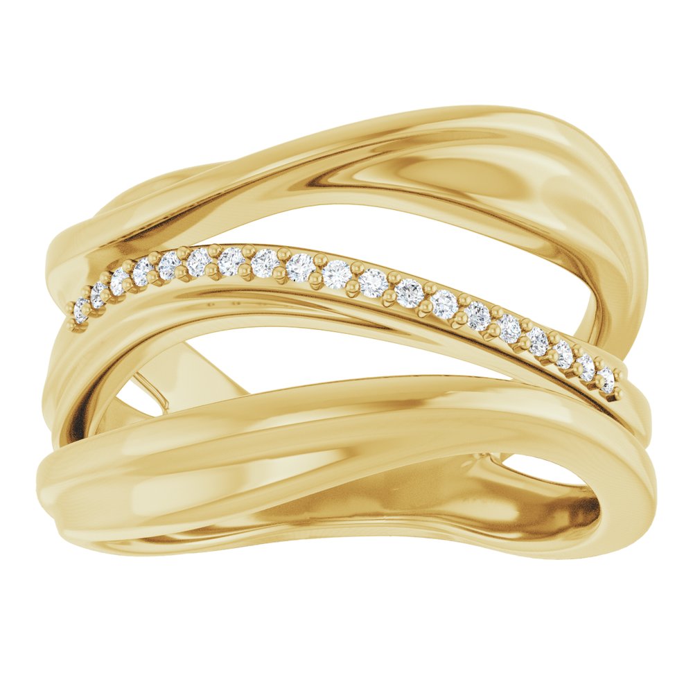14K Yellow Gold .07 CTW Natural Diamond Freeform Ring