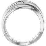 14K White .07 CTW Natural Diamond Freeform Ring