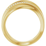 14K Yellow .07 CTW Natural Diamond Freeform Ring