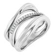 14K White Gold .07 CTW Natural Diamond Freeform Ring
