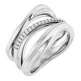 14K White Gold .07 CTW Natural Diamond Freeform Ring