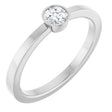 14K White 1/5 CT Natural Diamond Ring