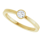 14K Yellow Gold 1/5 CT Natural Diamond Ring