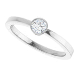 14K White 1/5 CT Natural Diamond Ring