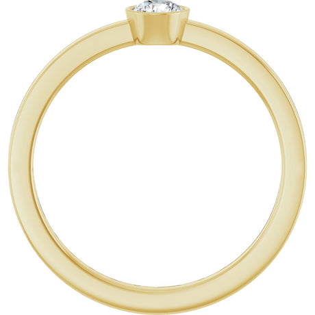 14K Yellow Gold 1/5 CT Natural Diamond Ring