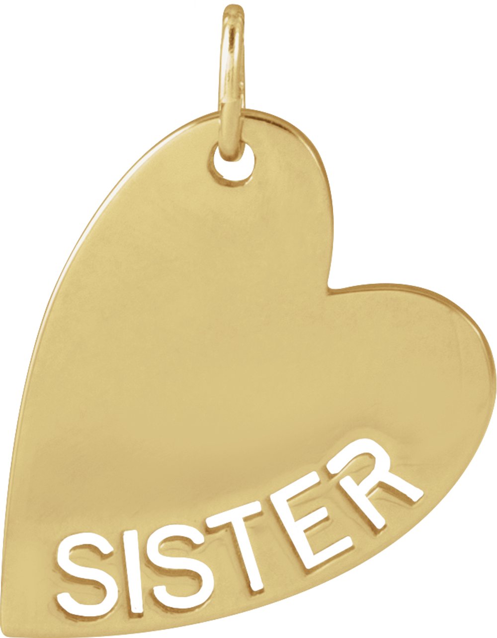 14K Yellow Sister Heart Pendant