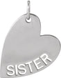 Sterling Silver Sister Heart Pendant