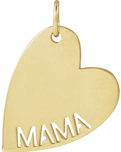 14K Yellow Mama Heart Pendant