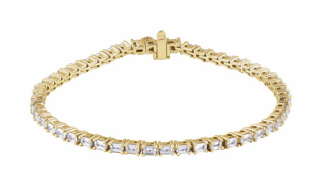 14K Yellow Gold 5 CTW Lab-Grown Diamond Line 7" Bracelet