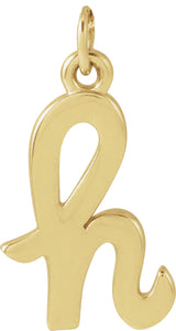 14K Yellow Petite Initial H Pendant