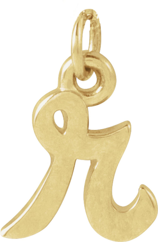 14K Yellow Petite Initial R Pendant