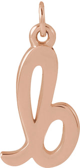 14K Rose Gold Petite Initial B Pendant