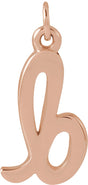 14K Rose Gold Petite Initial B Pendant