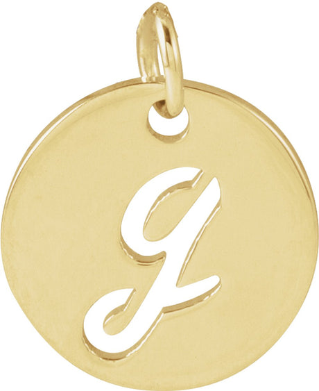 14K Yellow Script Initial G Pendant