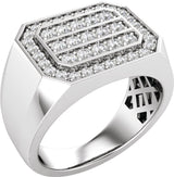 14K White 9/10 CTW Lab-Grown Diamond Mens Band