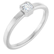 14K White 1/4 CT Lab-Grown Diamond Ring