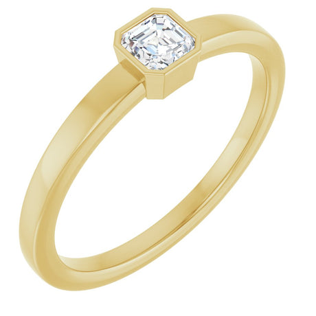 14K Yellow Gold 1/4 CT Natural Diamond Ring