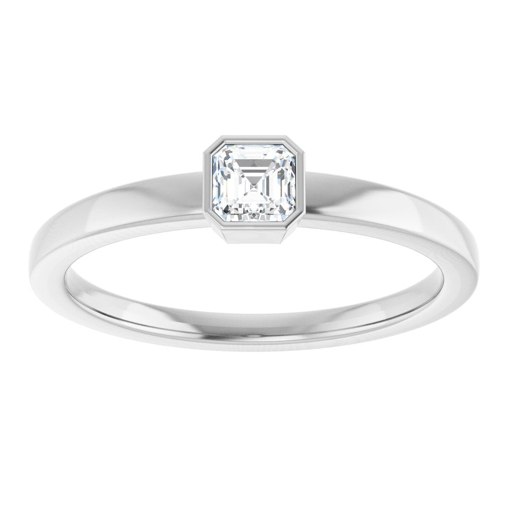 14K White 1/4 CT Lab-Grown Diamond Ring