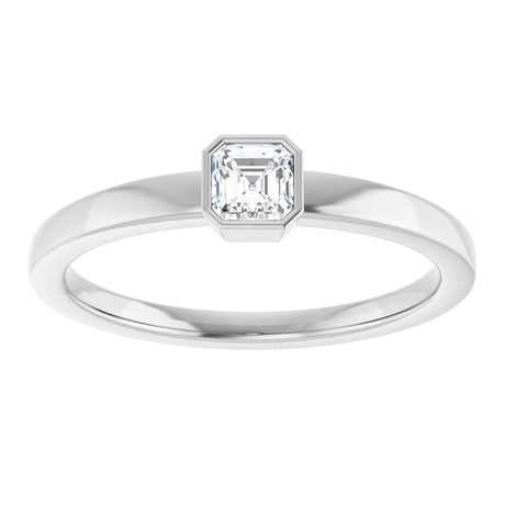 14K White 1/4 CT Natural Diamond Ring