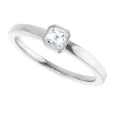 14K White 1/4 CT Natural Diamond Ring