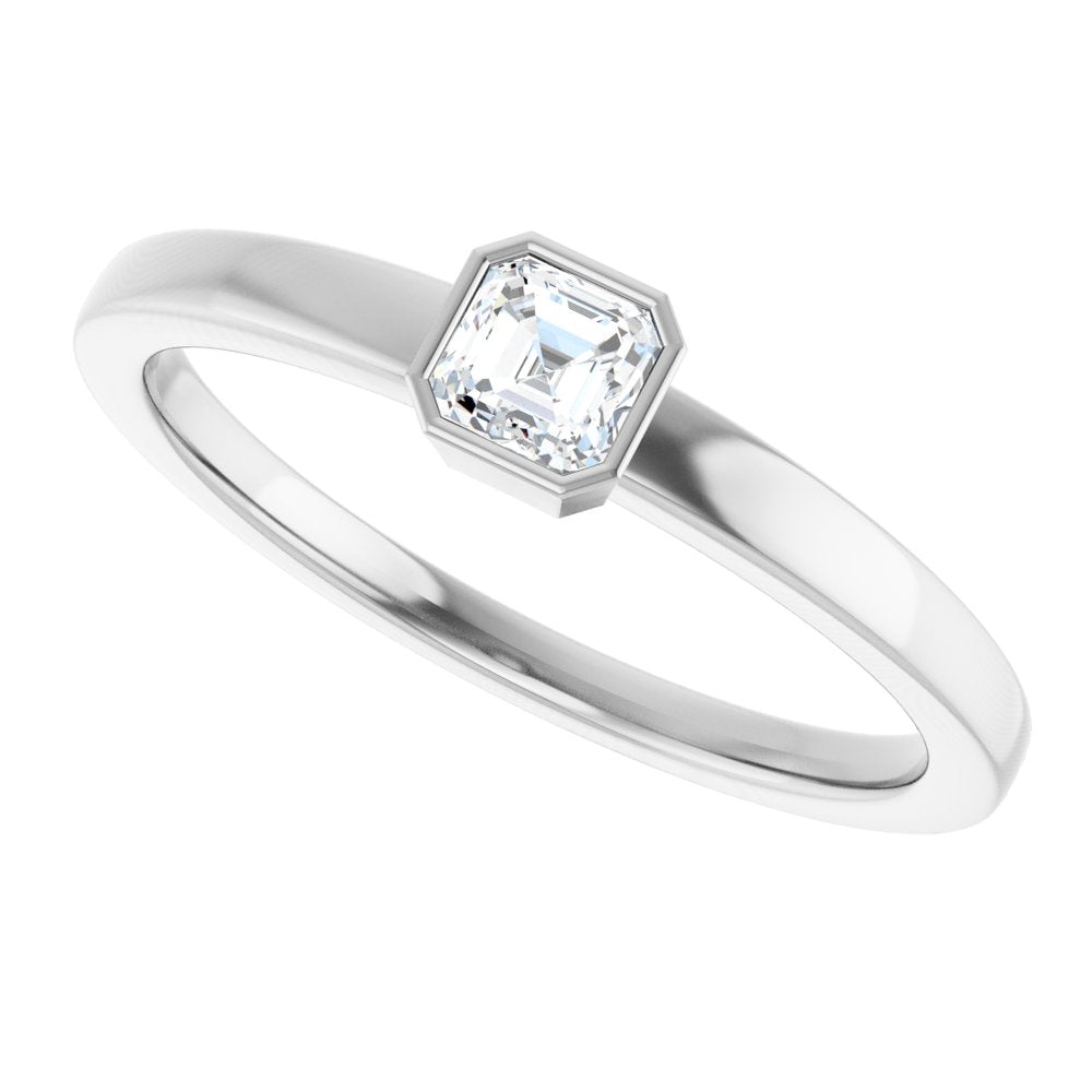 14K White 1/4 CT Lab-Grown Diamond Ring