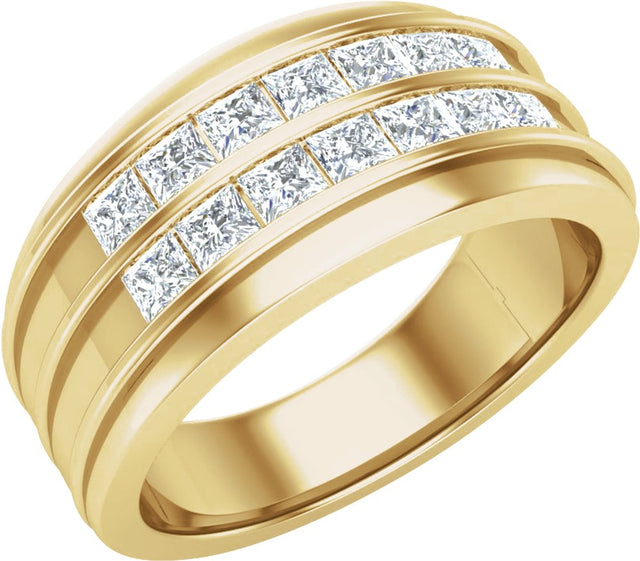 14K Yellow 1 1/4 CTW Lab-Grown Diamond Mens Band