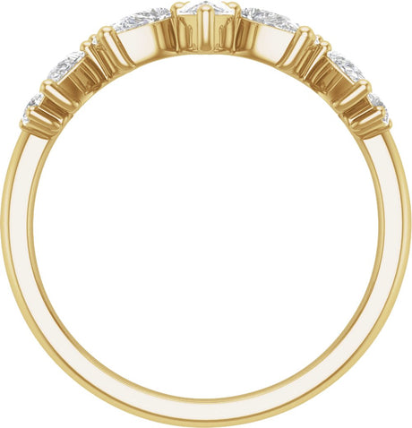 14K Yellow Gold 3/4 CTW Lab-Grown Diamond Contour Band