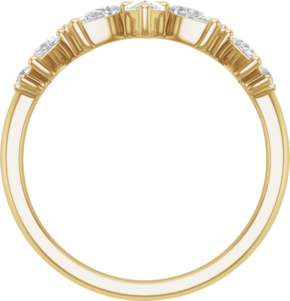 14K Yellow 3/4 CTW Lab-Grown Diamond Contour Band