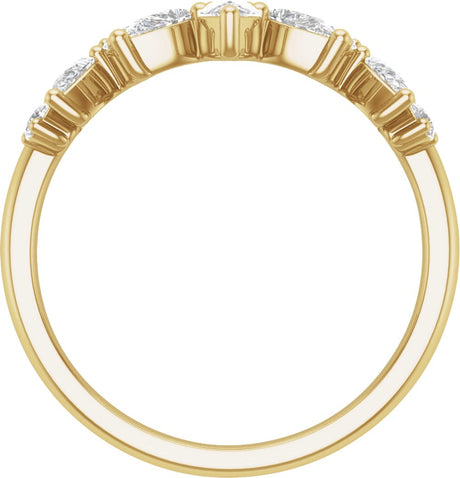 14K Yellow 3/4 CTW Lab-Grown Diamond Contour Band