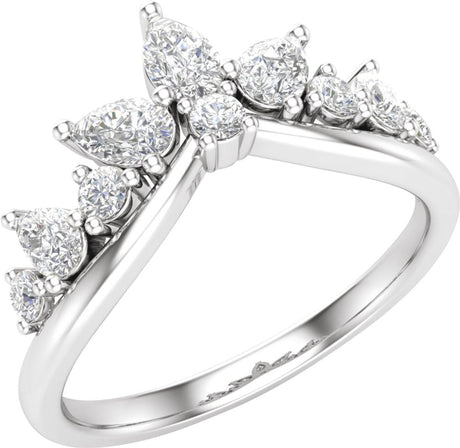 14K White Gold 3/4 CTW Lab-Grown Diamond Contour Band