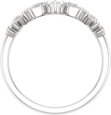 14K White 3/4 CTW Lab-Grown Diamond Contour Band