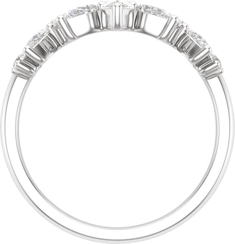 14K White 3/4 CTW Lab-Grown Diamond Contour Band