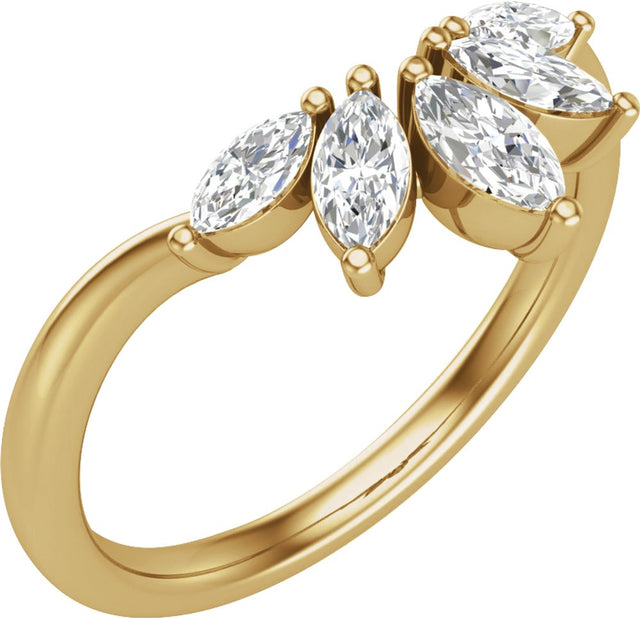 14K Yellow Gold 3/8 CTW Lab-Grown Diamond Contour Band