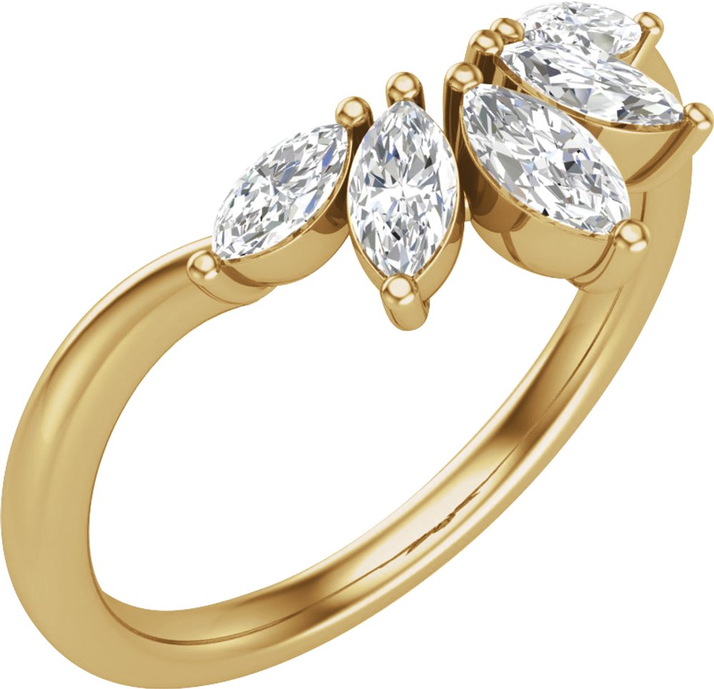 14K Yellow Gold 3/8 CTW Lab-Grown Diamond Contour Band
