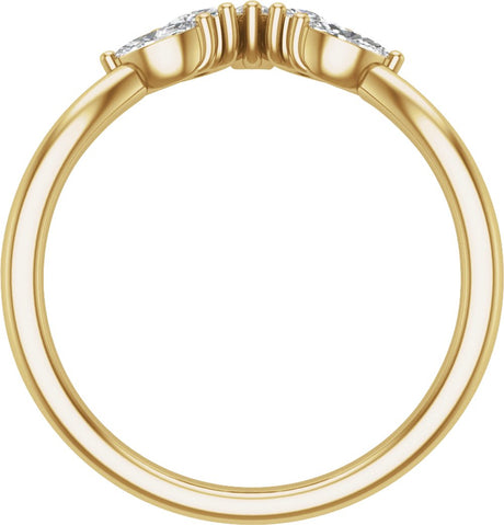 14K Yellow Gold 3/8 CTW Lab-Grown Diamond Contour Band
