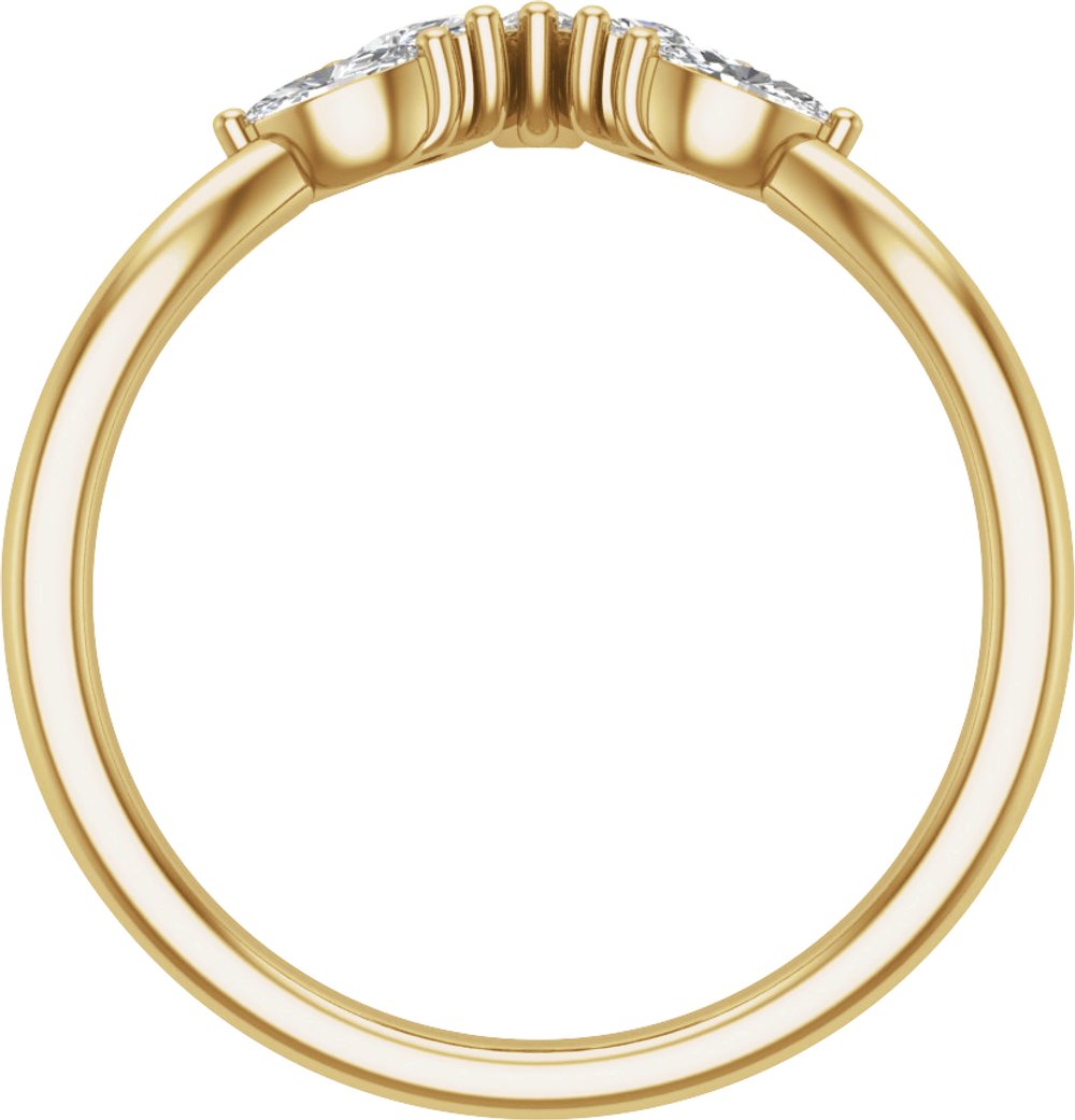 14K Yellow Gold 3/8 CTW Lab-Grown Diamond Contour Band