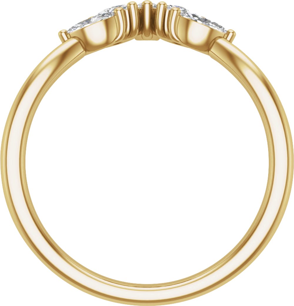 14K Yellow 3/8 CTW Lab-Grown Diamond Contour Band