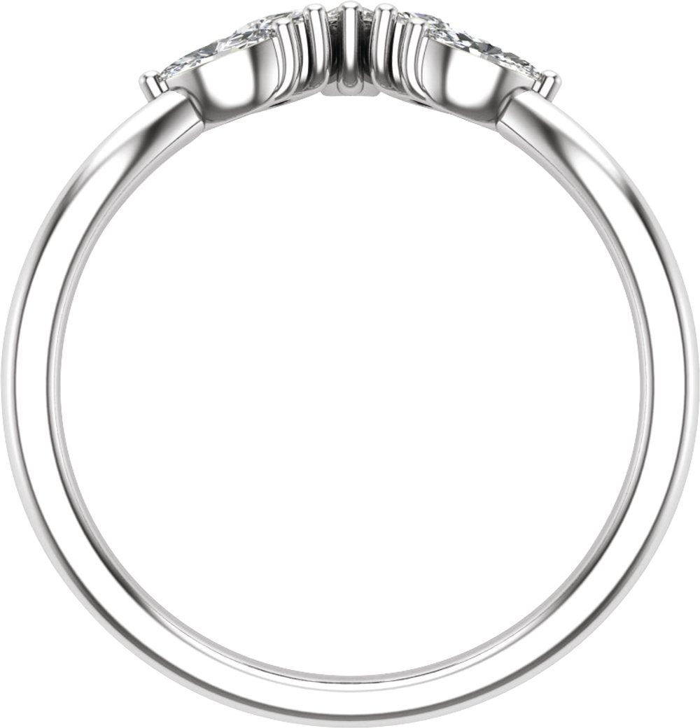 14K White Gold 3/8 CTW Lab-Grown Diamond Contour Band