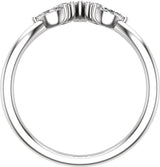 14K White Gold 3/8 CTW Natural Diamond Contour Band