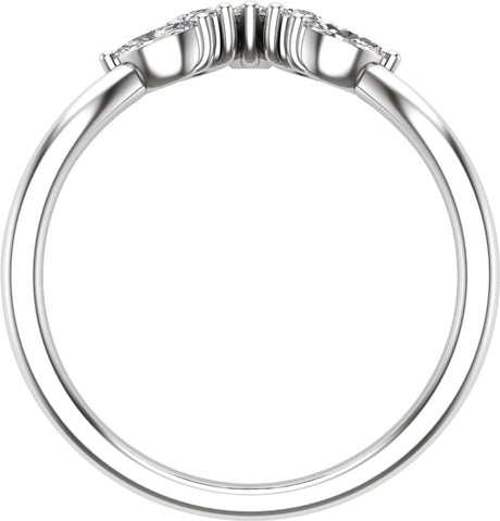 14K White Gold 3/8 CTW Natural Diamond Contour Band