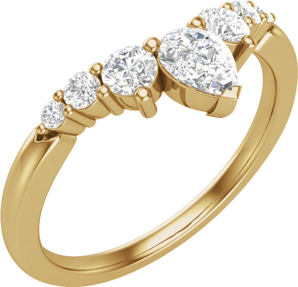 14K Yellow 1/2 CTW Lab-Grown Diamond Contour Band