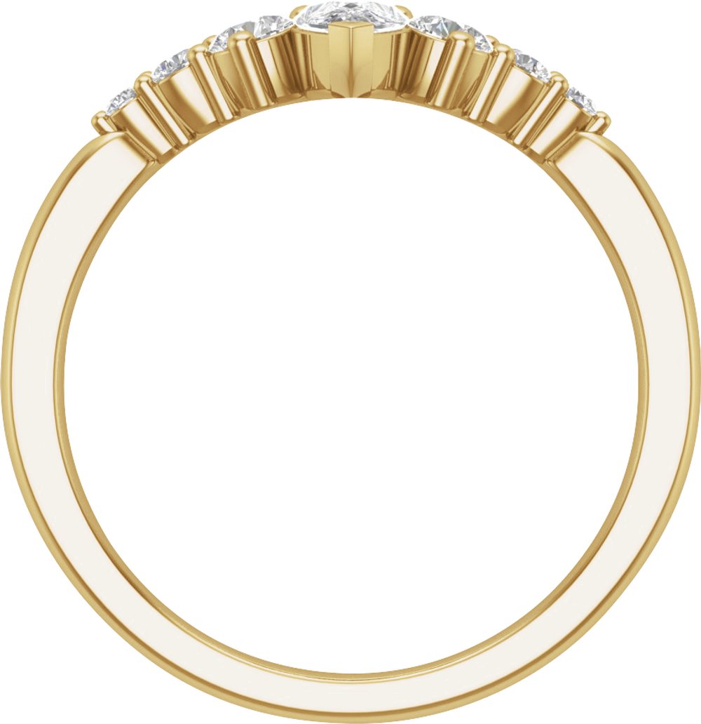 14K Yellow 1/2 CTW Lab-Grown Diamond Contour Band