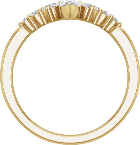 14K Yellow 1/2 CTW Lab-Grown Diamond Contour Band