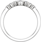 14K White 1/2 CTW Lab-Grown Diamond Contour Band