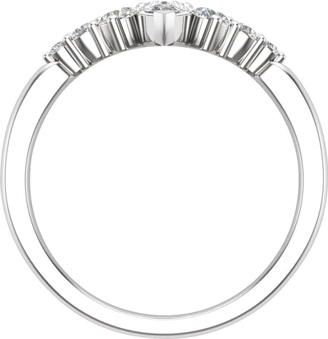 14K White 1/2 CTW Lab-Grown Diamond Contour Band